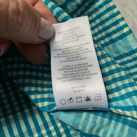 Rails Brenda Dress Augusta Mini Check Teal Yellow Size Small - Picture 12 of 12